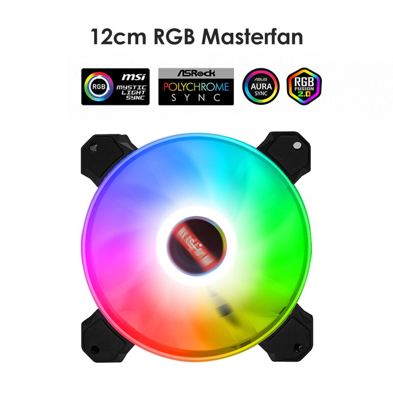 RGB Case مروحة 120 مللي متر صامتة هادئة PC حافظة مروحة تبريد بطائق جرافيك الفيديو مبرد مياه المبرد مع 2 محامل هيدروليكية
