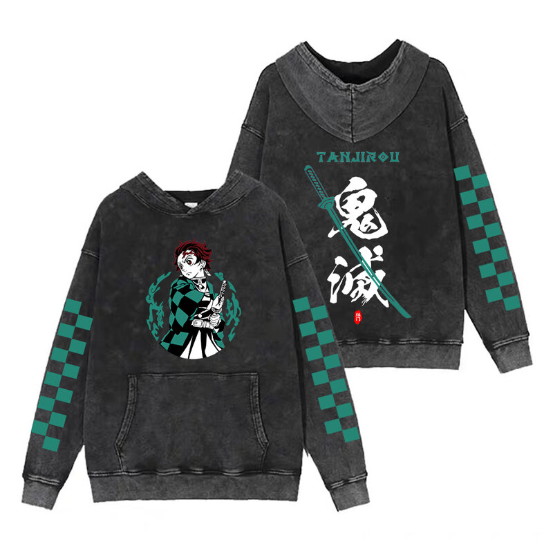 Demon Slayer Khoác Hoodie Anime Áo Hoodie Nam Cao Cấp Dạo Phố Tay Dài Áo Thun Đơn Giản Hợp Thời Trang Hip Hop Unisex Nỉ