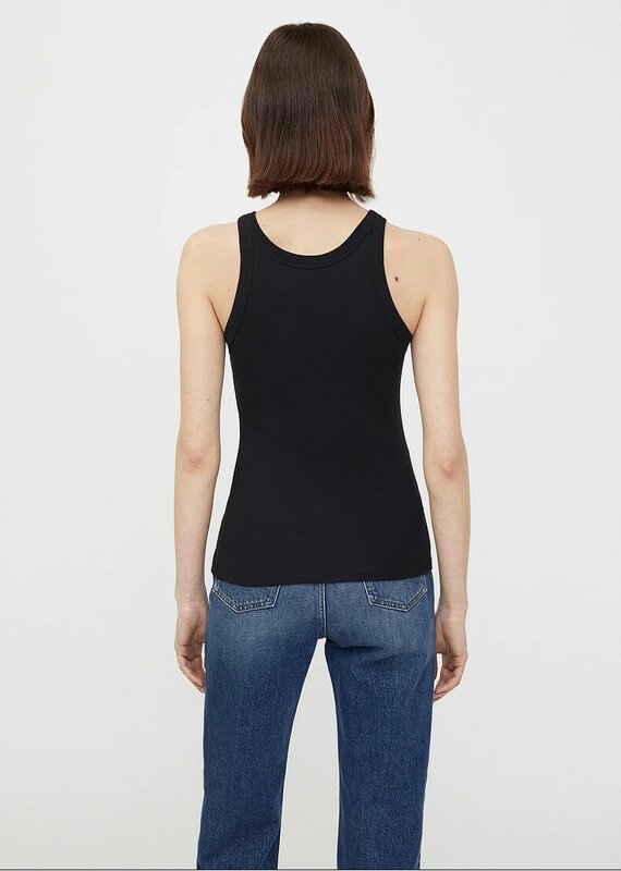 Toteme-Camiseta de algodón puro para mujer, Camiseta clásica de varios colores, camiseta sin mangas de canalé, Chaleco Ajustado para mujer 2023