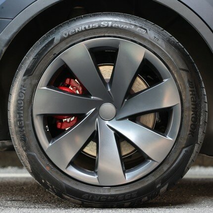 4ps tesla modelo y capa de roda decoração 19 polegada borda da roda proteção capa modificação acessórios ya preto