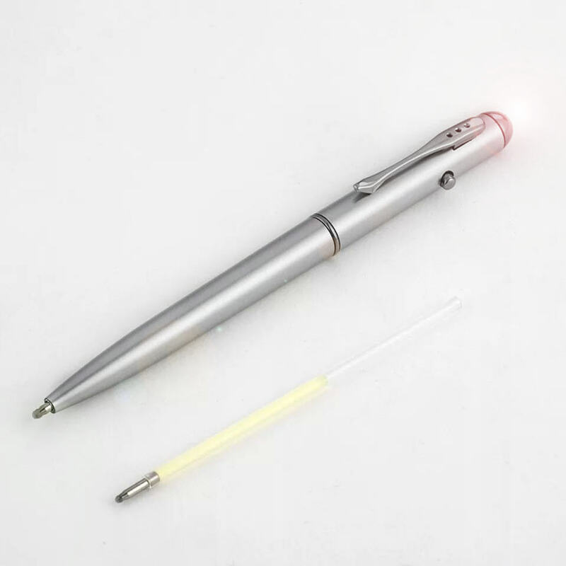 ธนบัตร Checker ปากกาเงินปลอมเครื่องตรวจจับปากกาปากกาที่มองไม่เห็นโรตารี่ปากกาไฟ LED การเขียน Refill