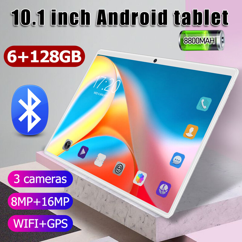 Máy Tính Bảng 10 Inch 18T 5G Miếng Lót Deca Core 6GB 128GB ROM WPS Office Android8.1 Dual sim GPS Google Play 48MP Giá Rẻ Bàn Phím Tablette