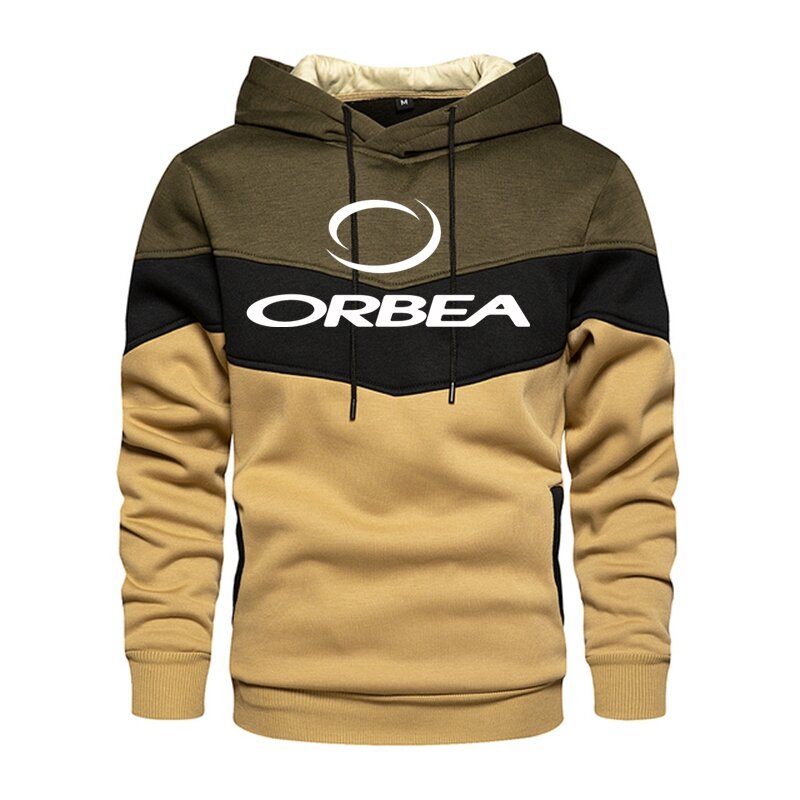 ORBEA Men's Patchwork Hoodies Autumn Winter Men Tops Streetwear Hip-Hop Korea Style Fleece Hoodies Sweatshirts Men Clothing 3XL