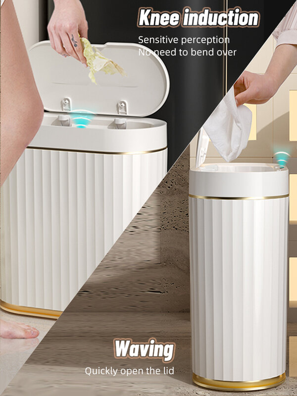 Joybos-cubo de basura para baño, papelera electrónica automática con Sensor inteligente, papelera de basura para el hogar, suministros para el hogar