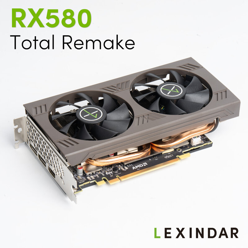 Lexindar-tarjeta gráfica original reacondicionada RX580 2048SP de 8GB, GPU para Gaming Mining, piezas de ordenador