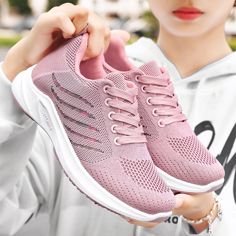Women Shoes 2022 Breathable Mesh Casual Shoes Female Lightweight Sneakers Women Vulcanized Running Shoes Lady Lace Up Footwear