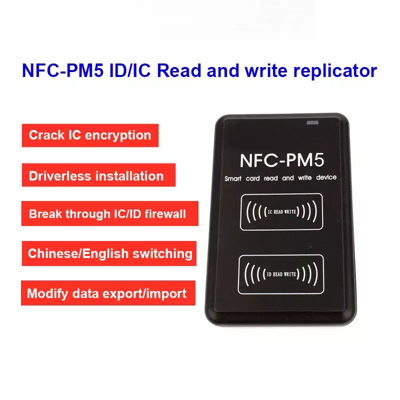 Nuevo duplicador PM5 IC/ID 13,56 MHZ lector RFID NFC Función de decodificación copiadora de tarjetas