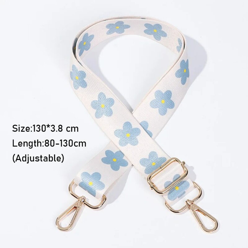Flowers Embroidered Bag Strap Nylon Adjustable Colored Straps Belts Straps Fashion Crossbody Messenger Shoulder Bag Accessories