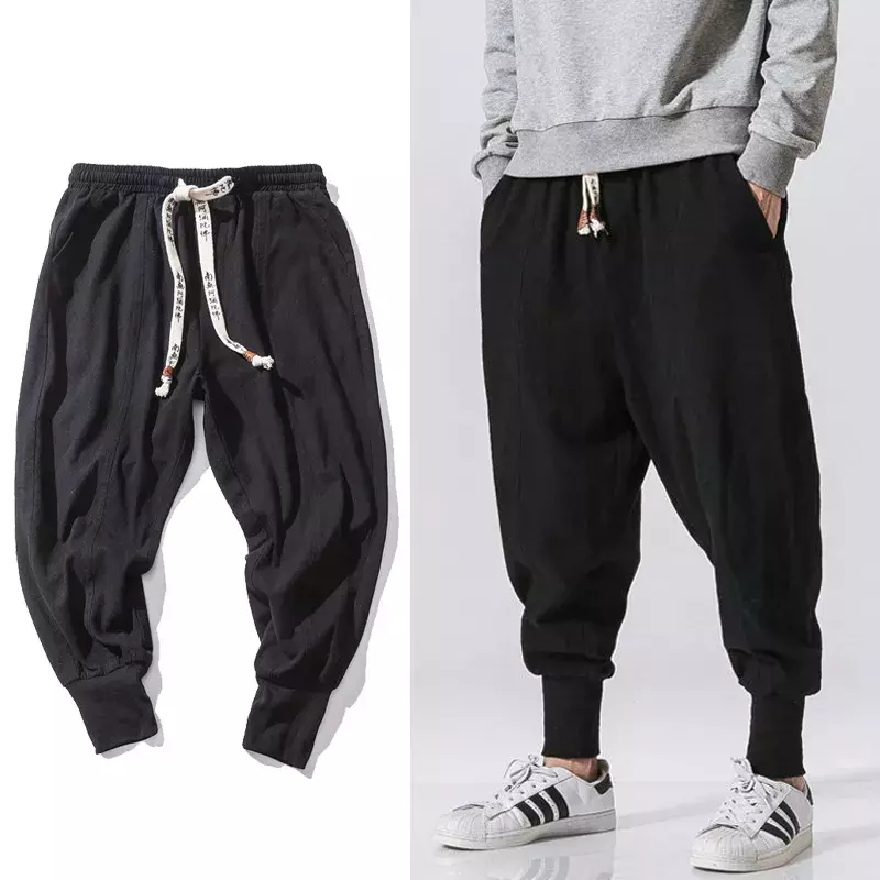 Pantalon Sarouel de Style Chinois pour Homme, Jogging Décontracté, Survêtement Streetwear, Longueur Cheville, Harem, Tailles M à 5XL