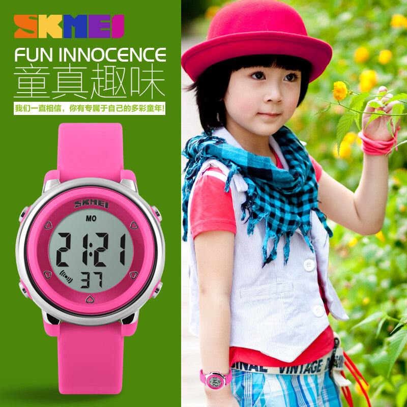 SKMEI – montre numérique LED pour enfants, montre-bracelet étanche de sport, design de dessin animé