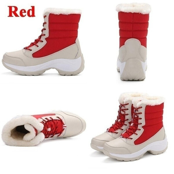WH Women Snow Boots Winter Warm Boots Shoes Thick Bottom Platform Waterproof Ankle Boots for Women