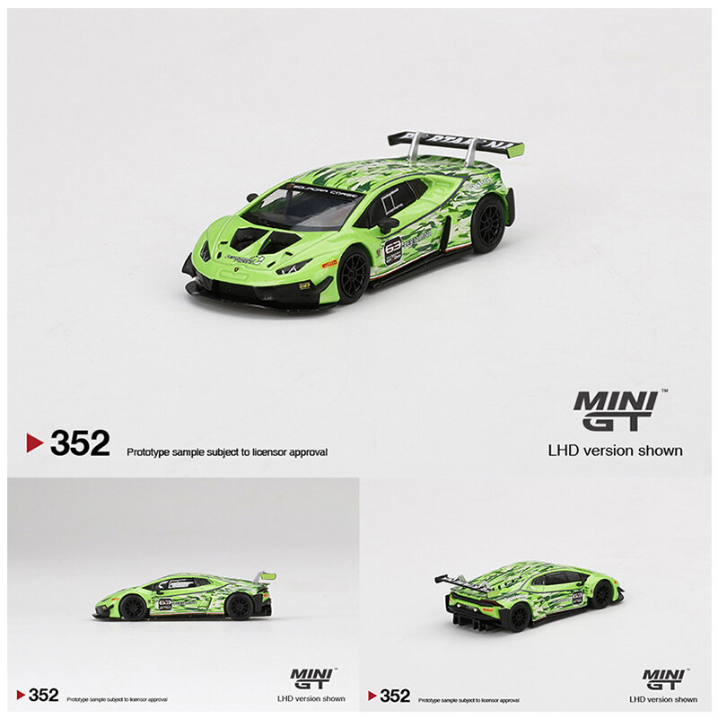 MINI GT-coche Diorama de aleación de Huracán GT3 EVO, modelo de coche en miniatura de colección, 352 en Stock