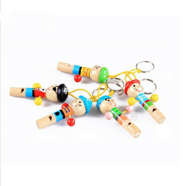 Nowe dzieci drewniane Cartoon zwierząt małe gwizdek dla dzieci zabawki edukacyjne do nauczania początkowego Instrument muzyczny Woodiness dla dzieci zapinana klamra