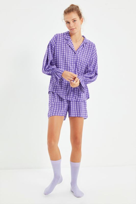 Trendyol – pyjama tissé à carreaux, ensemble deux pièces