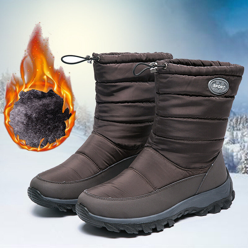 Mulheres botas de neve manter botas quentes senhoras à prova dwaterproof água sapatos com zíper senhoras sapatos casuais botas de inverno