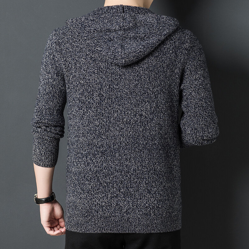 Casaco de lã com capuz masculino 2022 outono e inverno novo lazer quente high-end puro casaco de lã