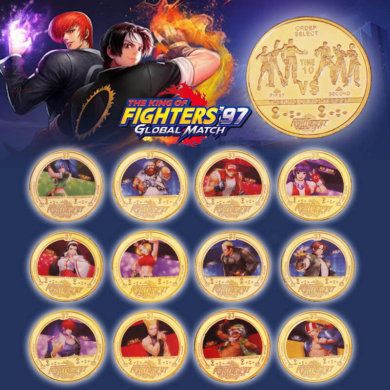 King Of Fighters ทองเหรียญที่ระลึกอะนิเมะเกมท้าทายเหรียญของที่ระลึกของขวัญวันเกิดสำหรับคอลเลกชันส...
