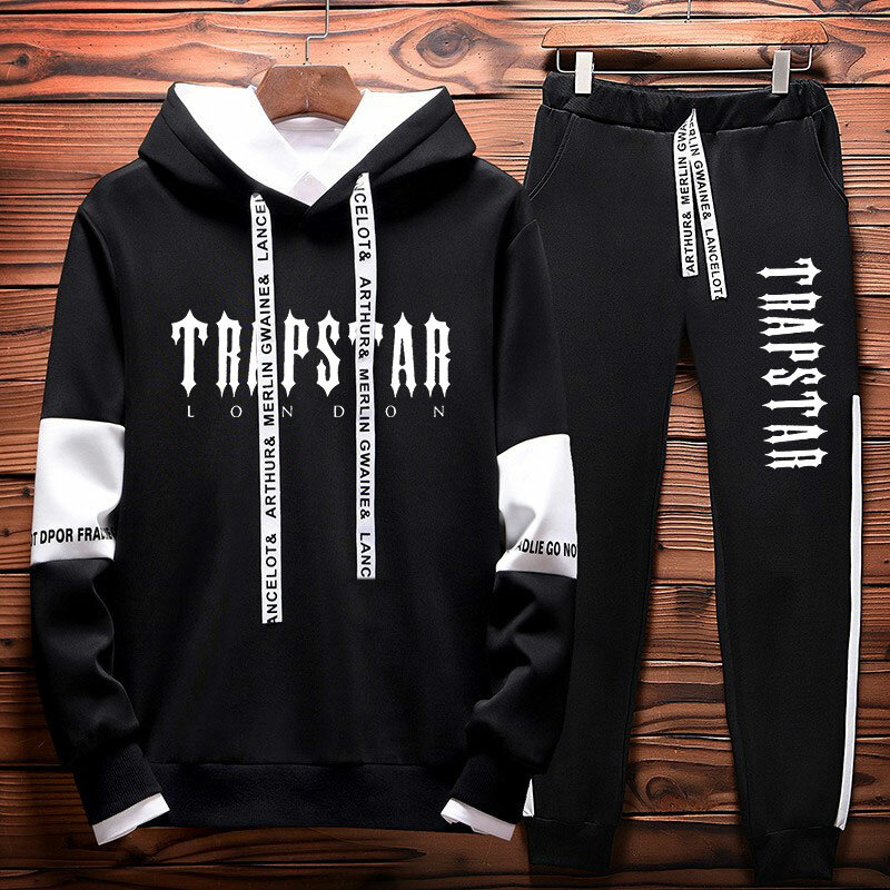 Mens Luxe Patchwork Sweatshirt Sets Trapstar Print Joggers Trui Hoodies En Broek Merk Man Tops Broek Casual Streetwear
