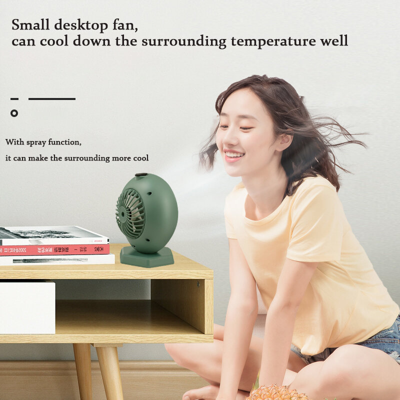 Household Small Electric Fan USB Rechargeable with Spray Cooling Fan Portable Fan Mini Multi-function Car Fan Outdoor Sports