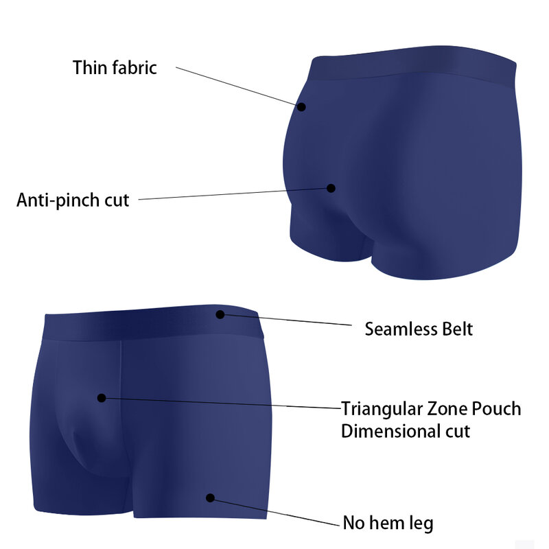 ยี่ห้อ4Pcs Lot นักมวยกางเกงขาสั้น Graphene Antibacterial ชุดชั้นในผ้าไหมน้ำแข็ง Man Boxershorts ไม่มีรอยต่อ Breathable กางเกงใน...