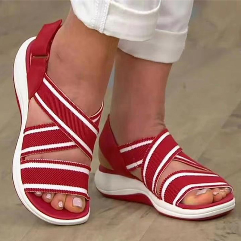 Женские сандалии с открытым носком, на платформе, дышащие босоножки, модная обувь, новинка 2022