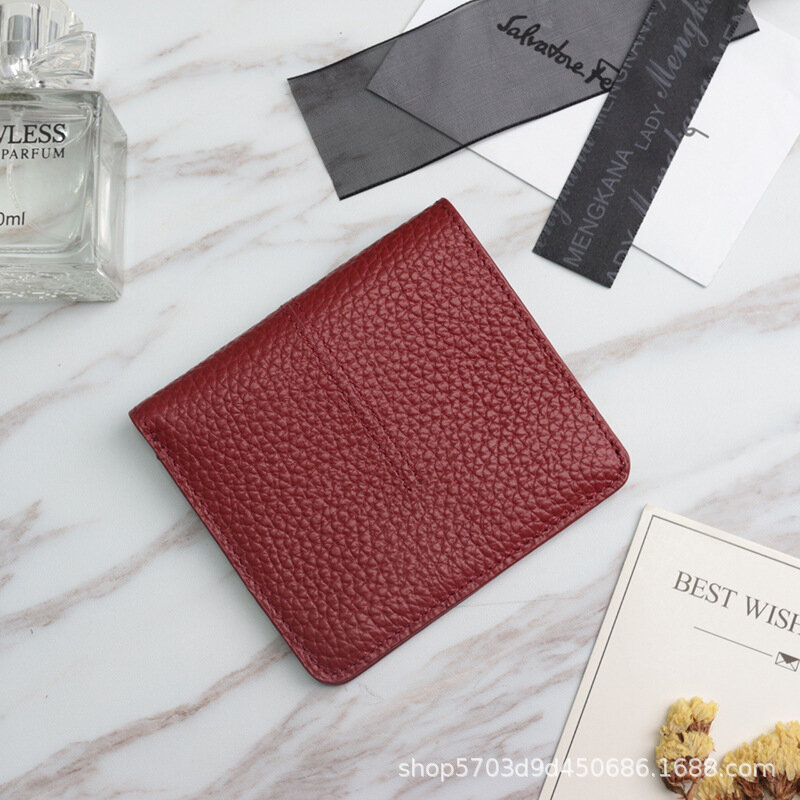 High Quality Genuine Leather Women Solid Color Card Holder Female Ultra-thin Women Thin Mini Slim Soft Wallet