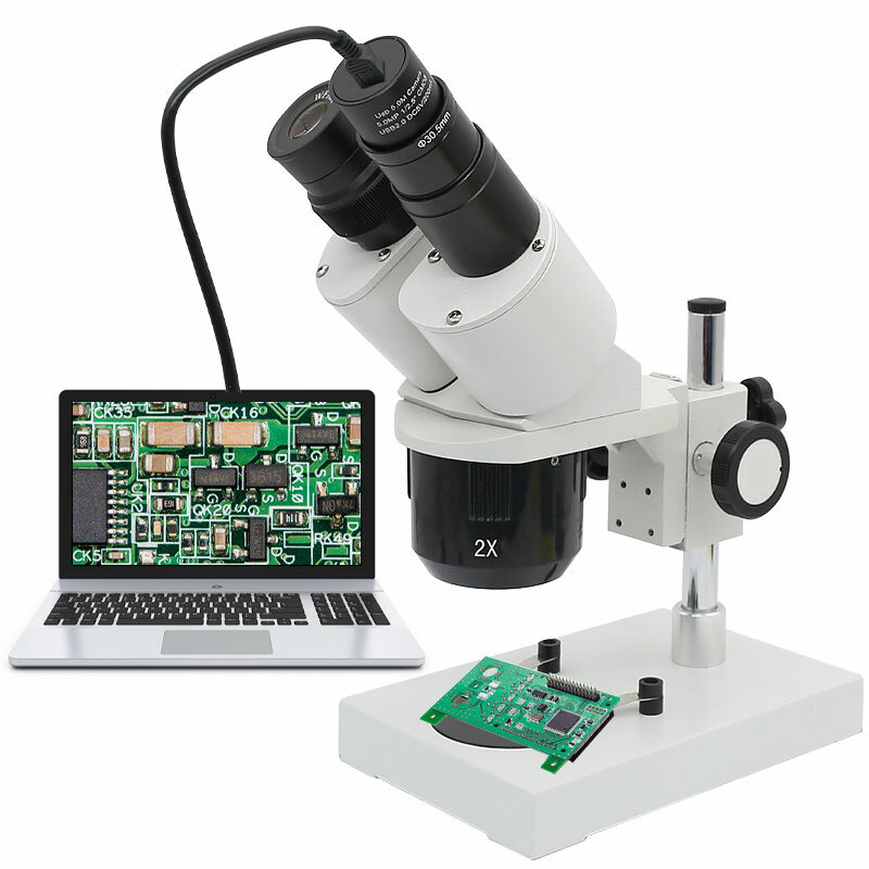 Câmera USB para microscópio, ocular digital com adaptador de anel 30mm e 30.5mm, gravação de captura de imagem, 5MP, CMOS