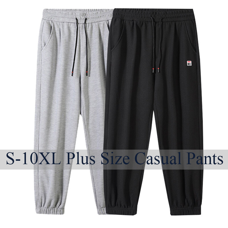 Спортивные штаны для мужчин, повседневные джоггеры большого размера 10XL, с кулиской, спортивная одежда для спортзала, брюки для бега и фитнеса