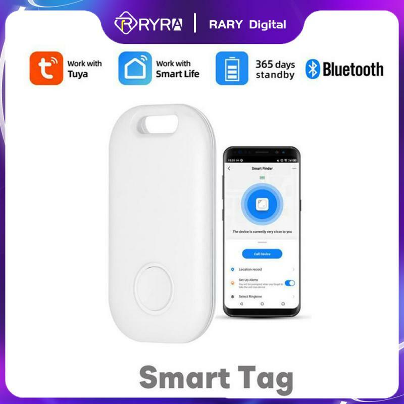 RYRA 스마트 GPS 트래커 미니 방지 GPS 트래커 키 체인 알람 무선 블루투스 위치 추적기 태그 2 웨이 검색 키 파인더