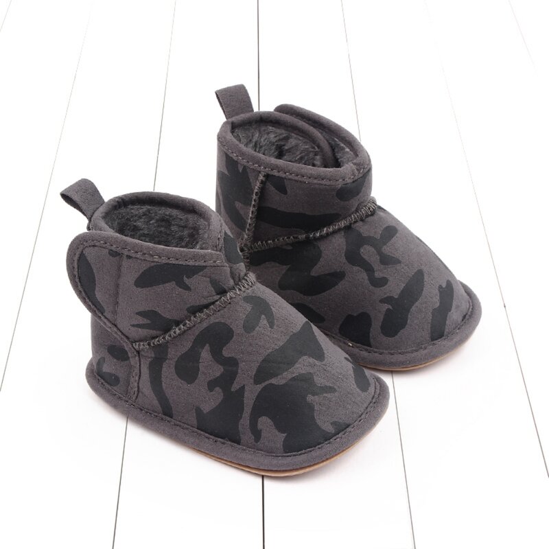Weixinbuy Winter Baby Boys Girls Soft Sole Fleece First Walker Infant Suede Snow Boots Cute Toddler Fluffy Shoes 0-18 Months