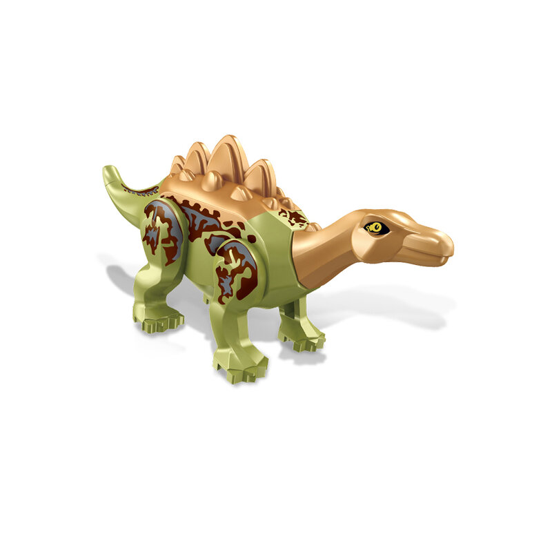 Mainan Anak-anak Dunia Jurassic Raptor Blok Bangunan Figur Batu Bata Triceratops Model 8 Buah Dinosaurus Hadiah Natal
