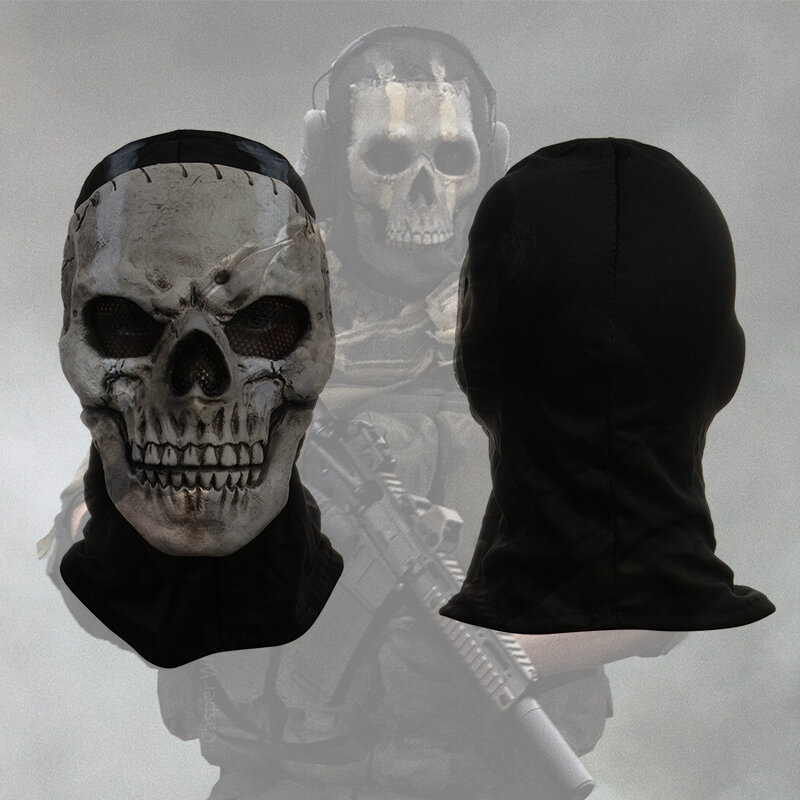 Mwii crânio máscara facial 2022 cod cosplay máscara fantasma airsoft tático capacete da motocicleta crânio máscara completa