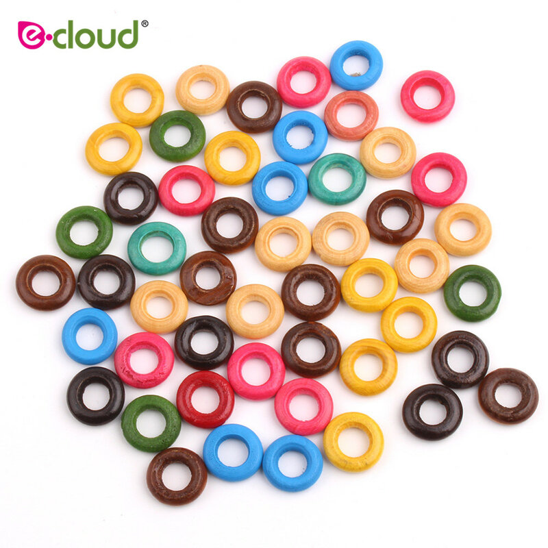 100pcs Wooden Dreadlock Bead 7mm Big Hole Mix Color Crochet Braid Dread Tube Ring Cuffs Clip For Braiding Hair Extension Jewelry