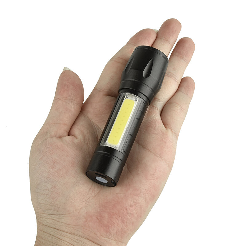 Được Xây Dựng Trong Pin XP-G Q5 LED Đèn Pin Đèn Pin Nhôm Chống Nước Cắm Trại Bóng Đèn Chống Sốc Có Thể Điều Chỉnh Phóng To Độ Thể Thao