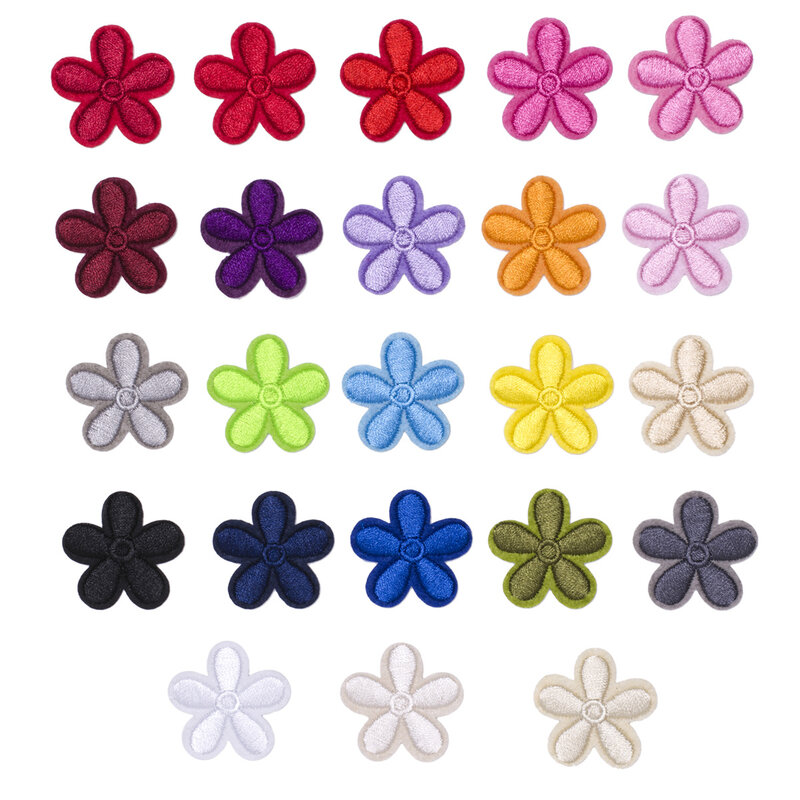 23 pçs série de flores para roupas ferro em remendos bordados para chapéu jeans adesivo sew-on diy remendo applique emblema decoração