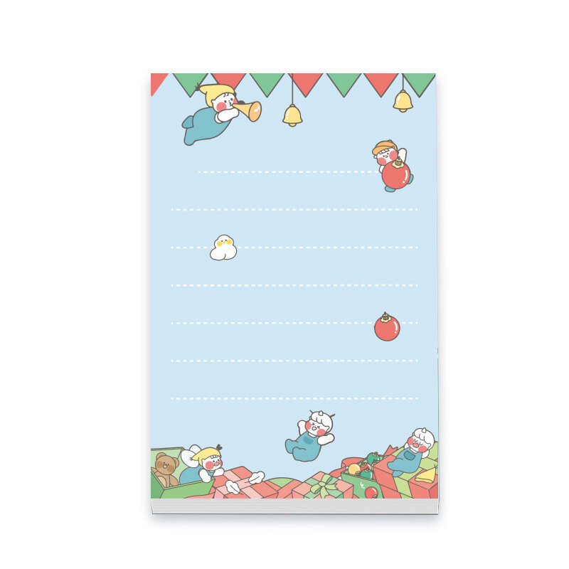 Korean Creative Girl Cute Students Cartoon Sticky Notes Office Learn Memo Pads Simple Message Label Paper Kawaii Stationery Plan