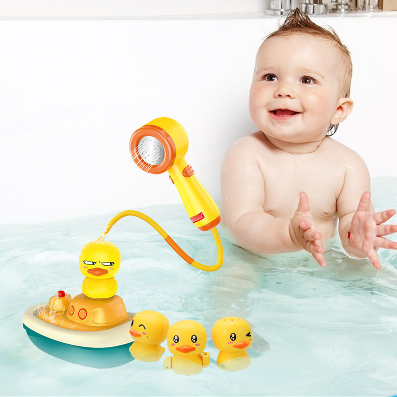 Детские Игрушки для ванны, милая утка, Электрический распылитель воды, игрушки для купания в ванной, детские водные игрушки, ванны для душа, ...