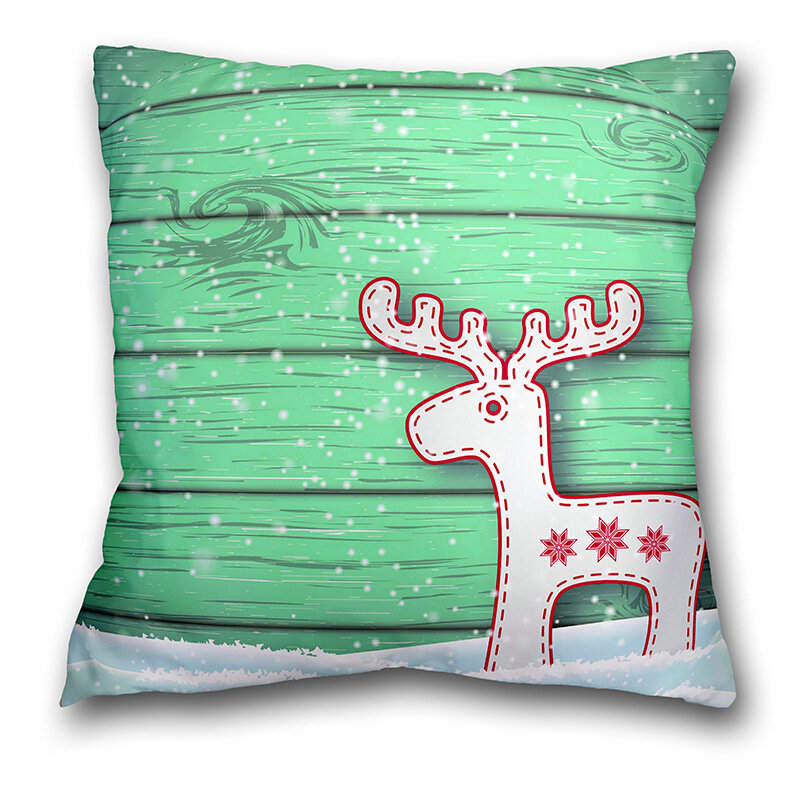 Decoração do quarto decoração de natal capa de almofada dos desenhos animados papai noel boneco de neve chapéu de natal capa de almofada de sofá de decoração de casa capa