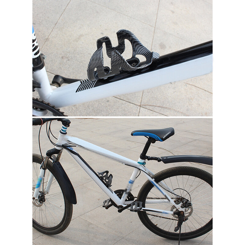 Soporte de botella de agua de carbono para deportes al aire libre, accesorio de fibra de carbono para bicicleta de montaña, 14x8cm