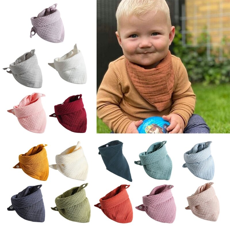 5Pcs/3Pcs Alimentação Do Bebê Drool Bibs Saliva Toalha Triângulo Lenço Bandana Soft Cotton Bib Ajustável Snap Button Burp Cloth