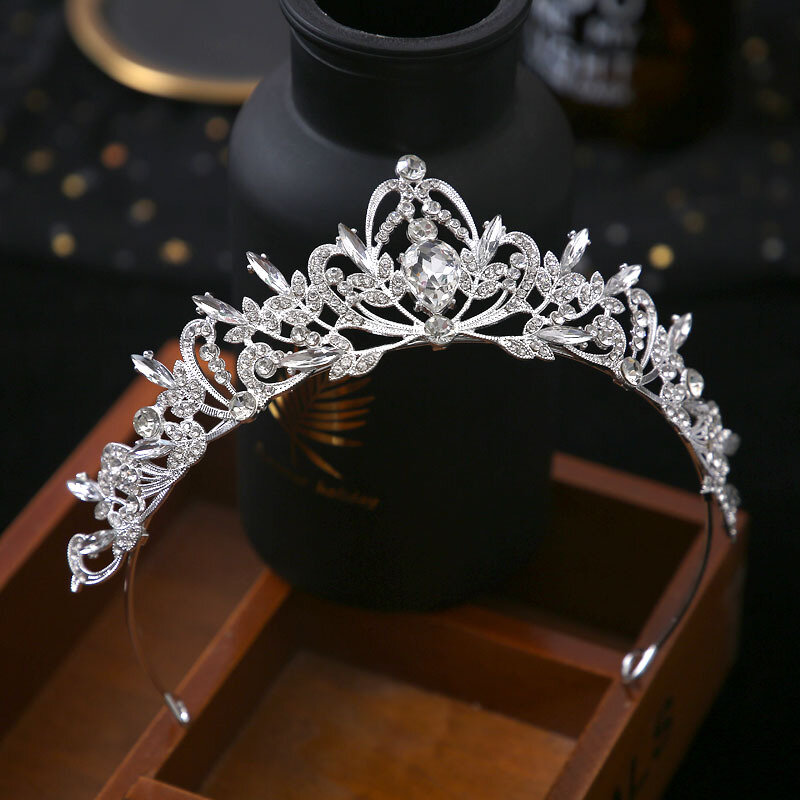 Accessori per capelli petite da sposa perle gioielli con testa a fiocco zircone