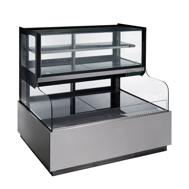 Strumento di refrigerazione verticale commerciale porta in vetro trasparente display frigorifero refrigeratore per torte armadio frigorifero