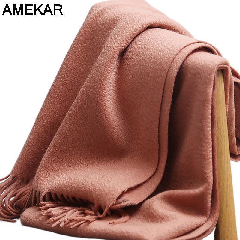 100% natural puro cachecol de caxemira feminino inverno engrossar pashmina cachecol xales para senhoras unisex quente macio grande tamanho foulard
