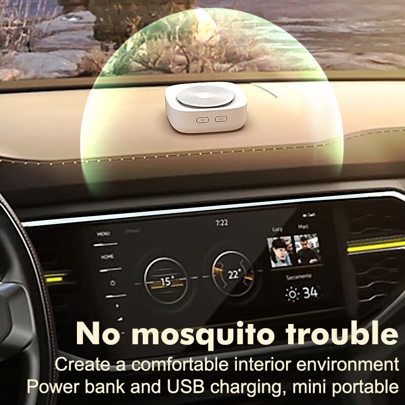 Repelente de mosquitos aromático para coche, Mini lámpara antimosquitos portátil recargable sin humo, luz nocturna silenciosa, antimosquitos
