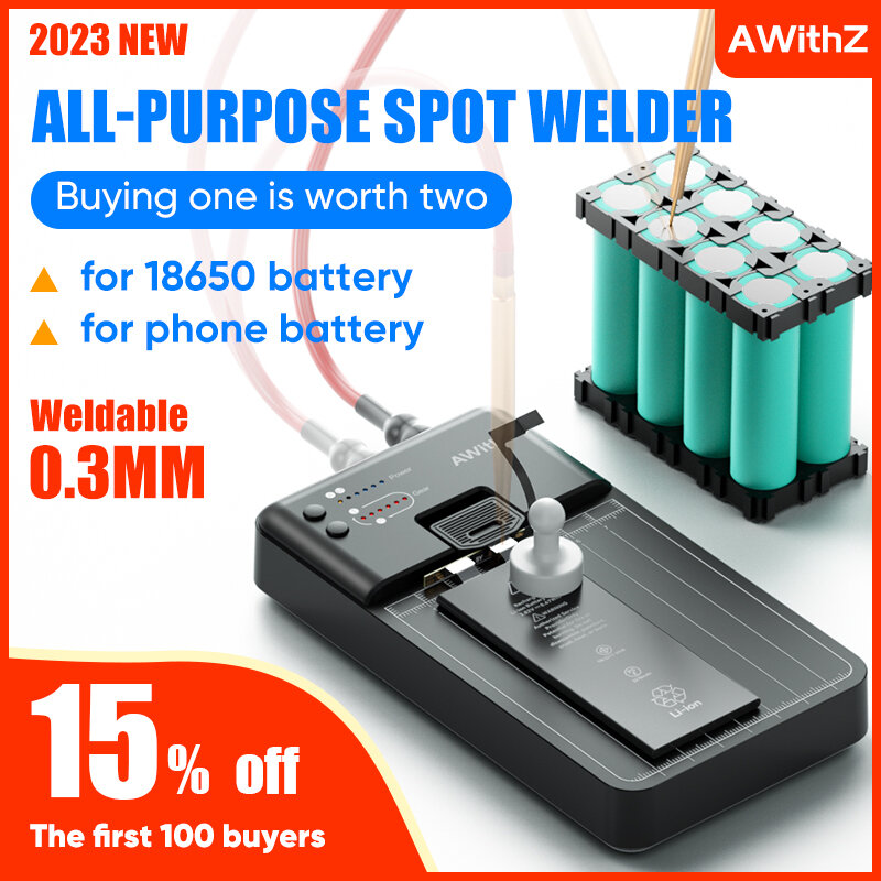 Mini Portable Pulse Spot Welder Tip Machine Diy 18650 Battery  0.3mm Repair With Welding Fixture For Iphone  Transplanted Cell