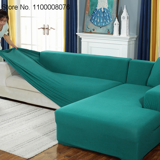 L-Shaped Sofa Cover Polar Fleece Fabric Sectional Plush Sofa Covers Cheap All-Include Sofa Slipcovers Anti-pet Couch Cover