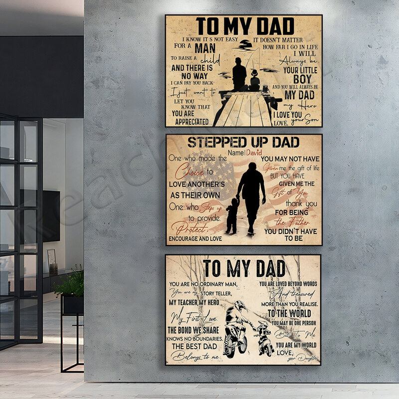 아빠 포스터, 아빠, 흙 자전거 아빠, 아빠 낚시, 야구 아빠와 딸, 트럭 운전사 포스터, 아들의 아버지의 날 선물