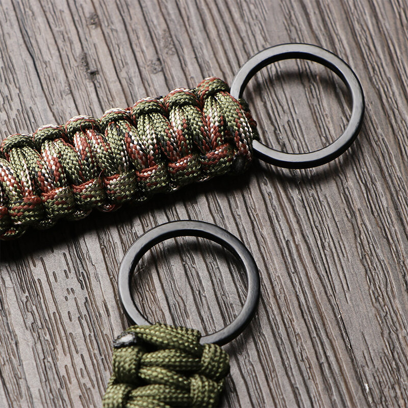 Outdoor Keychain Ring Camping Mosquetão Militar Paracord Cord Corda Camping Survival Kit Emergência Knot Abridor De Garrafas Ferramentas