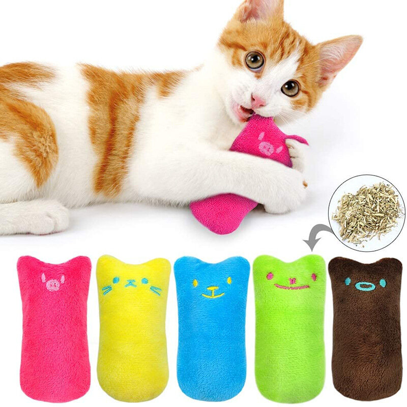 Catnip Teeth Grinding Cat Toy Funny Interactive Plush Toys For Cats Chewing Playing Claws Thumb Bite Kitten Mint Pet Accessories