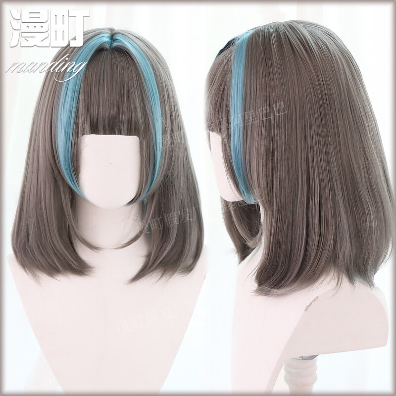 HMS Cheshire Cosplay Wig Game Azur Lane Ladies Heat Resistant Synthetic Teal Cosplay Wig Cheshire Cosplay Halloween Props Wig